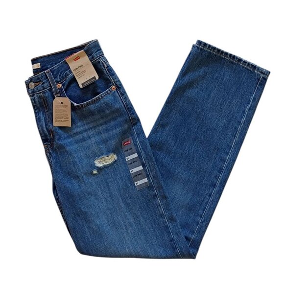 Levi's Womens Low Pro Relaxed Straight Jeans Light Wash Size 27 Mid Rise Vintage - Picture 1 of 12